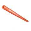 A red plastic tube with a black background